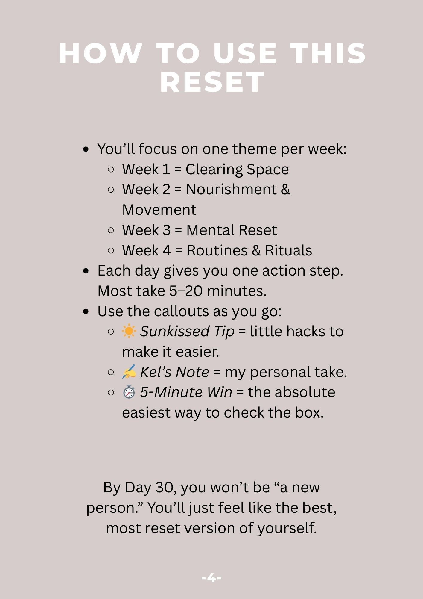 Wellness Reset - A 30 Day Guide to Rebalancing Mind, Body, & Lifestyle eBook